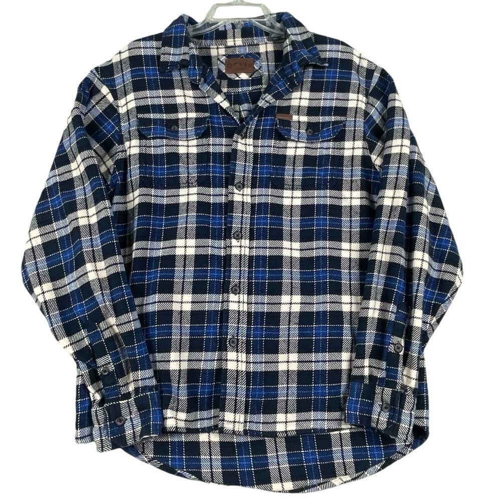 Men's Orvis‎ 100% Cotton Flannel Plaid Shirt Jacket Large